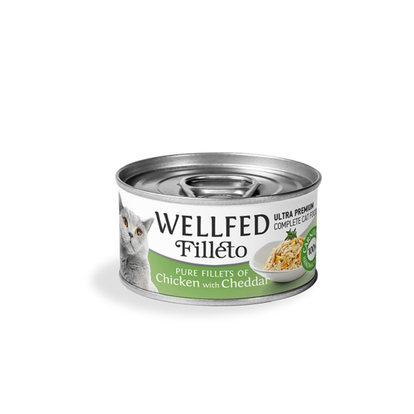 Wellfed Filleto with Pure Chicken Με Κοτόπουλο Και Τσένταρ 70gr