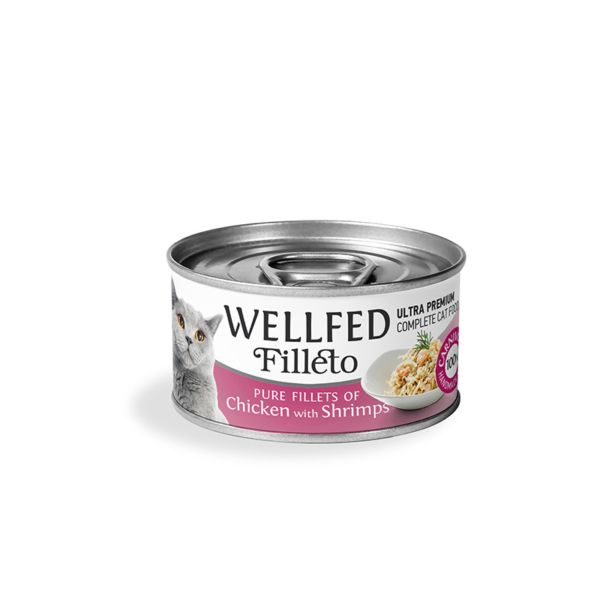 Wellfed Filleto with Pure Chicken Με Κοτόπουλο Και Γαρίδες 70gr