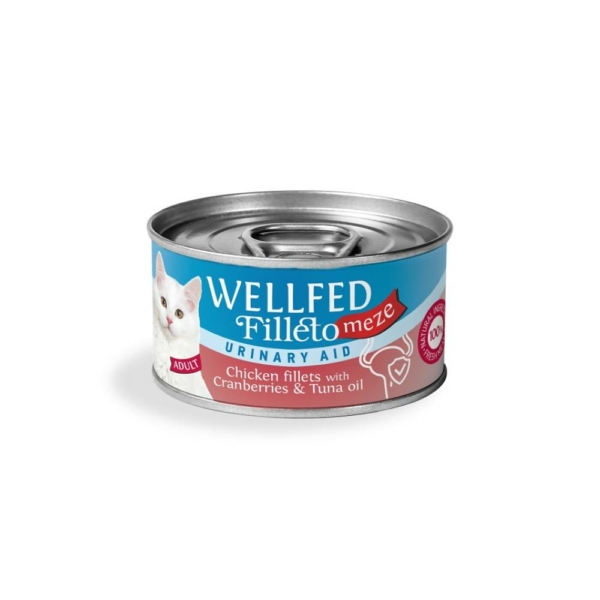 Wellfed Filleto Meze Urinary Υγρή Τροφή για Ενήλικες Γάτες σε Κονσέρβα με Κοτόπουλο 70gr